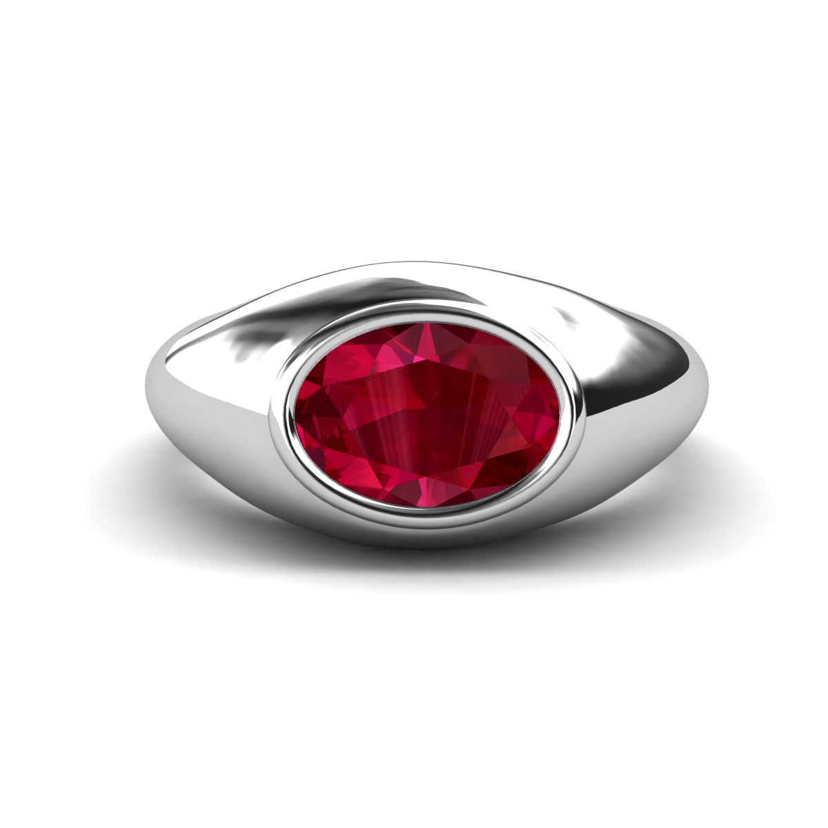 Dianne 2.50 ct Oval Shape Created Ruby Women Solitaire Engagement Ring 